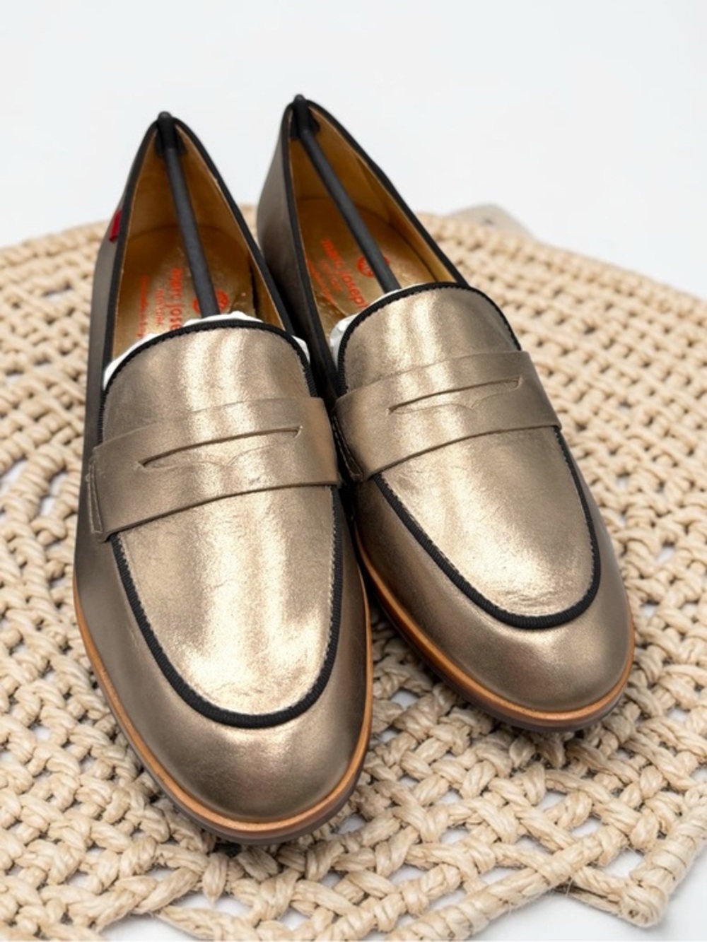 Marc Joseph New York Bryant Park Gipsy Chrome Leather Driving Loafers Women 6.5